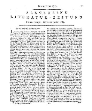 Essich, J. G.: Auswahl der besten und auserlesensten diätetischen Mittel zur Vorbauung oder Kur der Krankheiten. Augsburg: Rieger 1784