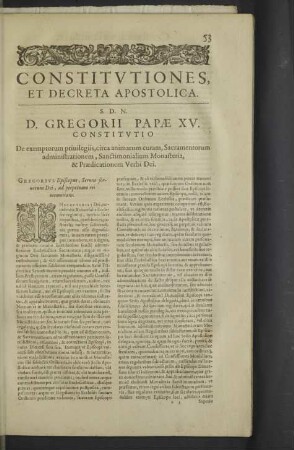 Constitutiones, et decreta apostolica.