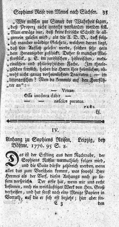 Anhang zu Sophiens Reisen.