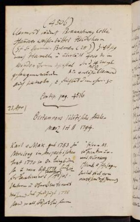 4506-4551, 23. April 1794 Birtanners politische Annalen. März I et II 1794... - Feldzug 1761