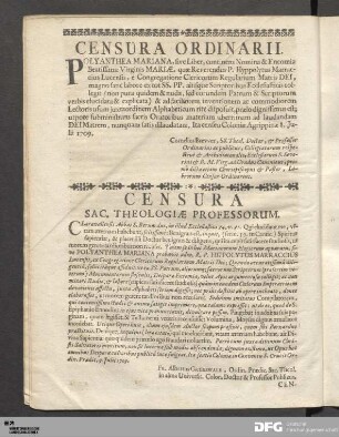 Censura Ordinarii.