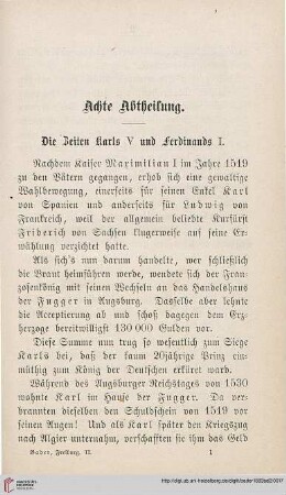 Achte Abtheilung