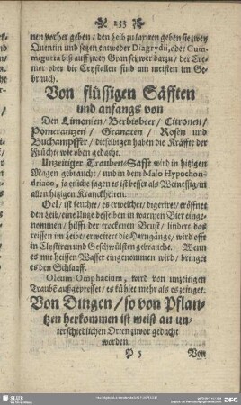 Von den flüssigen Säfften