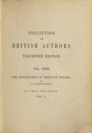 The adventures of Sherlock Holmes, 1
