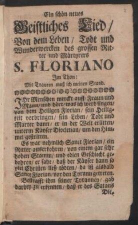 Jhr Menschen merckt auff/ Fraun und Mann/ und hört/ was ich werd singen/