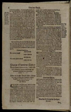 Doctor Martinus Luther Augustiners unterricht/ auff etliche Artickel [...]