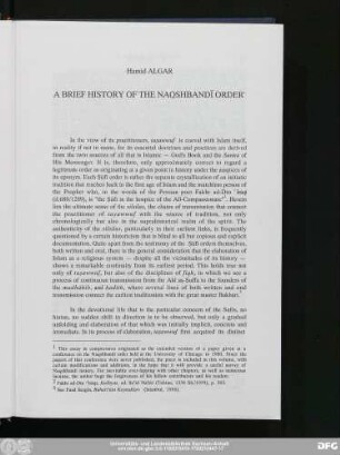Hamid Algar A Brief History Of The Naqshbandī Order