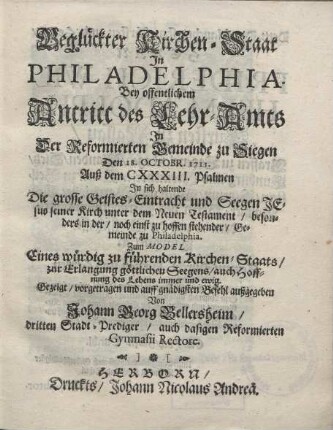Beglückter Kirchen-Staat in Philadelphia