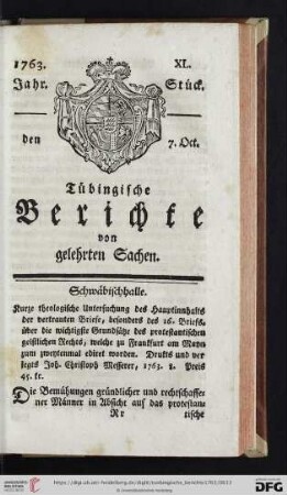 [XL.-XLIII. Stück] (October 1763)