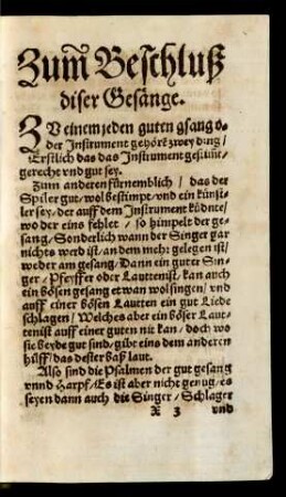 Zum Beschluß diser Gesänge.