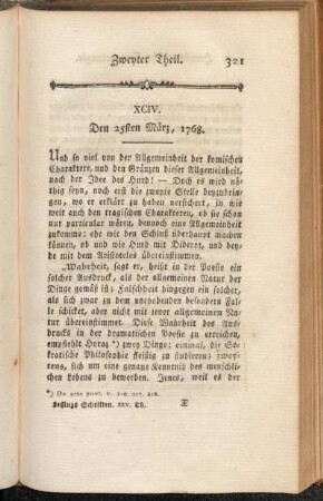 XCIV. Den 25sten März, 1768