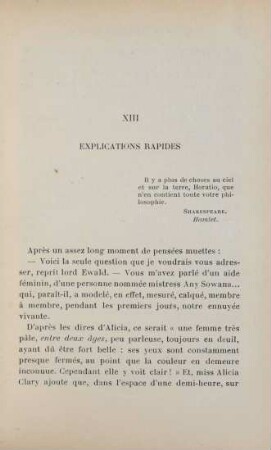 XIII. Explications rapides