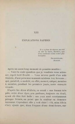 XIII. Explications rapides