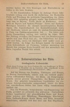 III. Bodenverhältnisse der Rhön.