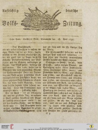 Erster Band. Dreißigstes Stück