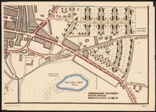 Bebauungsplan der Stadterweiterung, Nörenberg: Generalbebauungsplan: Grundplan und Lageplan 1:1000, bestehend aus vier Blättern: Inv.Nr. 21400, 21401, 21402, 21403, hier Blatt 4