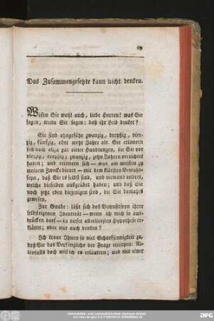 Das Zusammengesetzte kann nicht denken.