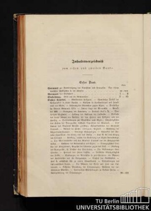 Inhaltsverzeichnis zum ersten und zweiten Bande.