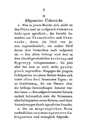 II Allgemeine Uebersicht