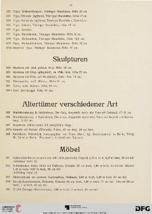 Altertümer verschiedener Art (Nr. 885-888)