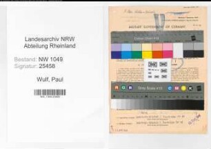 Entnazifizierung Paul Wulf , geb. 20.08.1912 (Abteilungsleiter)