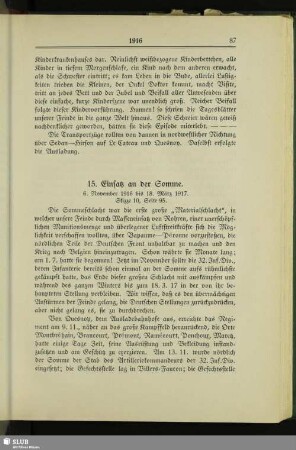 15. Einsatz an der Somme : 6. November 1916 bis 18. März 1917