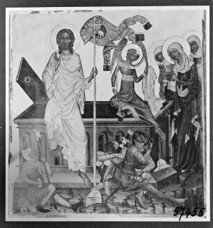 Hohenfurther Passionszyklus — Die Auferstehung Christi und die drei Marien am Grab