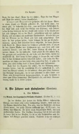II. Die Assyrer und Babylonier (Semiten)