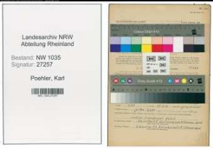 Entnazifizierung Karl Poehler , geb. 08.07.1891 (Bergmann)