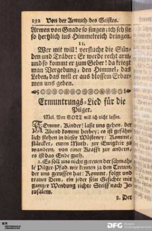 Ermuntrungs-Lied für die Pilger.