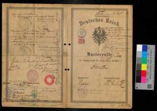 Musterrolle der Mannschaft des Deutschen Schiffes "Almuth", 1885