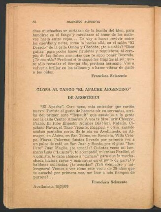 Glosa al tango "El apache argentino" de Aróstegui