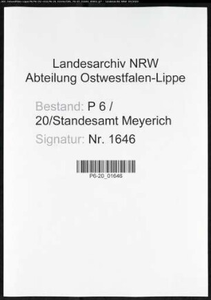 Sterberegister Standesamt Meyrich