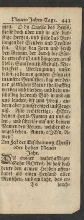 Am Fest der Erscheinung Christi oder hohen Neuen Jahr.