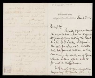 Brief von Charles D... Hackett an Louis Spohr
