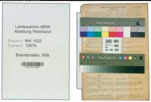 Entnazifizierung Willi Brandenstein , geb. 01.03.1907 (Bahnmeister)