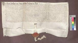 Der Basler Bischof Jakob Christoph Blarer von Wartensee freit dem Hans Christoph Schenk von Castell den Dinghof zu Istein.