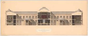 Kollegiengebäude der Kaiser-Wilhelm-Universität Straßburg Wettbewerb: Längsschnitt 1:100