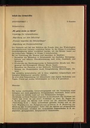 Inhalt des Unterichts