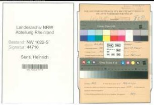 Entnazifizierung Heinrich Sens , geb. 30.04.1911 (Zugschaffner)