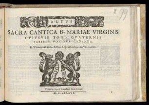 Girolamo Lambardi: Sacra cantica B. Mariae Virginis. Altus
