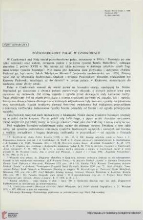 17: Późnobarokowy pałac w Czarkowach