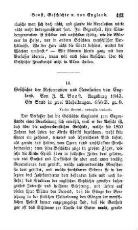 443-446 "Geschichte der Reformation und Revolution von England" von J. A. Boost