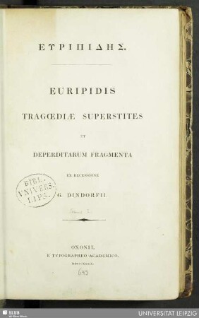 [1]: Euripidis tragoediae superstites et deperditarum fragmenta