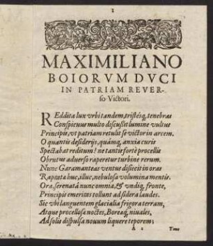 1-25, Maximiliano Boiorum...