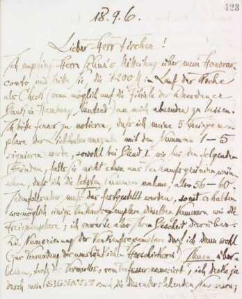 Brief an Samuel Fischer