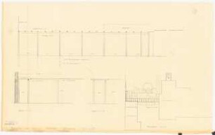 Garten Müller, Berlin-Schlachtensee: Lageplan 1:100, Pergola Schnitte 1:25