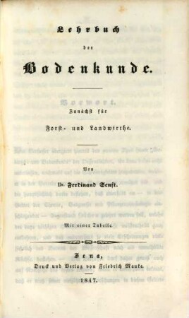 Lehrbuch der Gebirgs- und Bodenkunde : zunächst für Forst- und Landwirthe, 2. Lehrbuch der Bodenkunde
