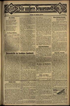 Zweite Ausgabe vom Donnerstag, den 20. September 1934.