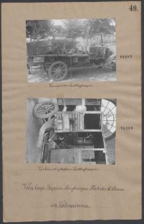 von Granate getroffener Lastkraftwagen